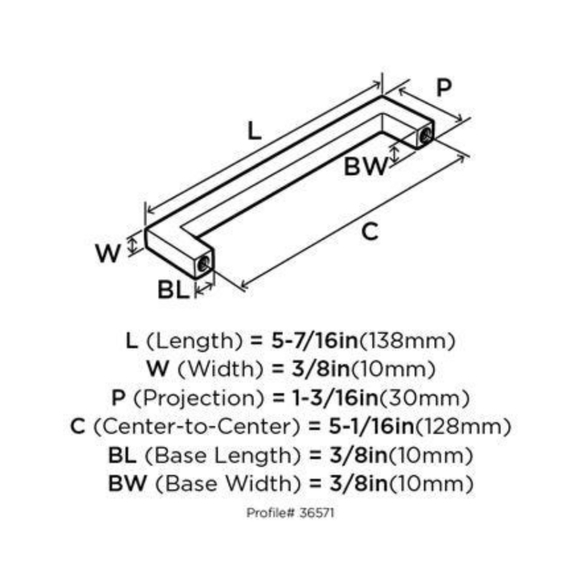 20 Amerock BP36571BBZ Monument Collection 5-1/16 in. (128mm) Pull, Golden Champa - Picture 2 of 6